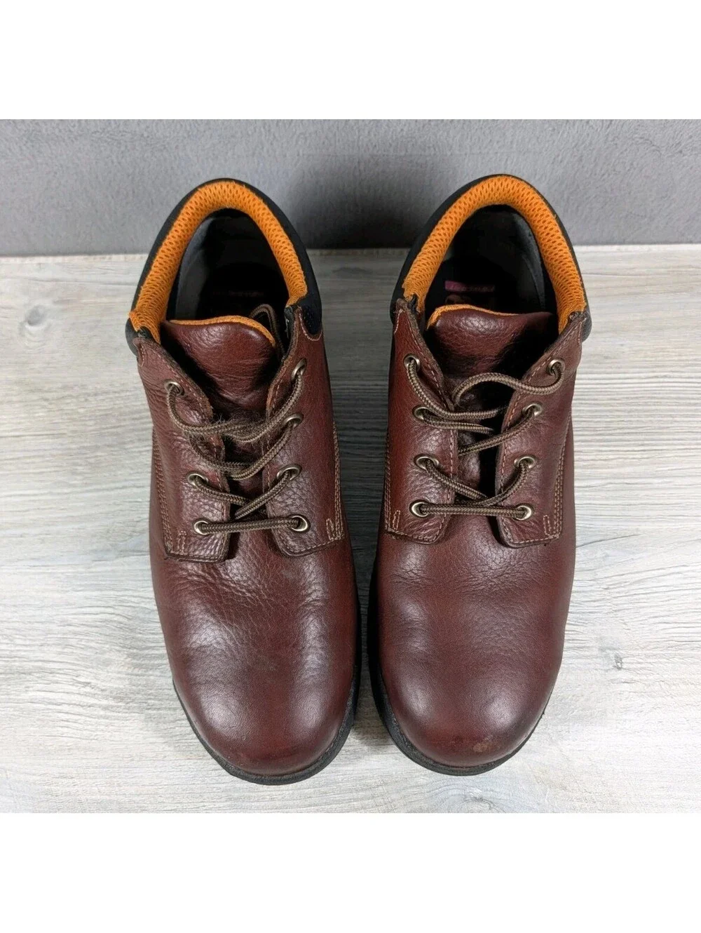 Timberland PRO Mens 13M Brown Steel Toe Work Boots Leather Safety EH Slip Resist